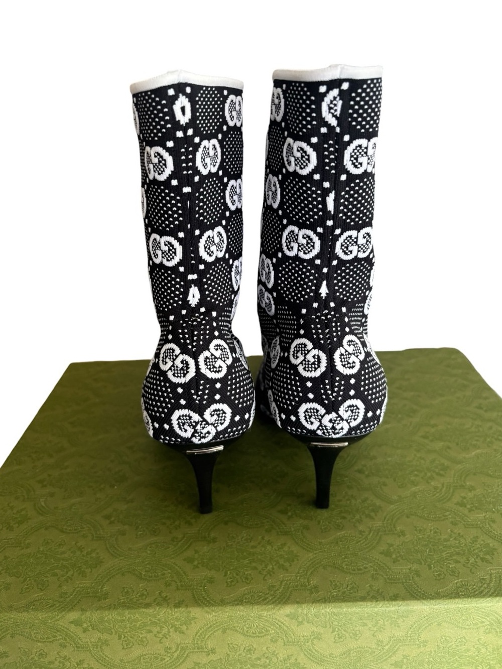 Gucci Technical GG Logo Jersey Knit Heeled Boots - Picture 8 of 11